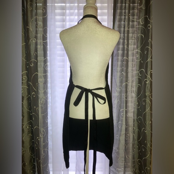 BBQ APRON SKELETON RIBCAGE SUGAR SKULLS FRONT POCKETS SIZE ADJUSTABLE GUC - Picture 5 of 11